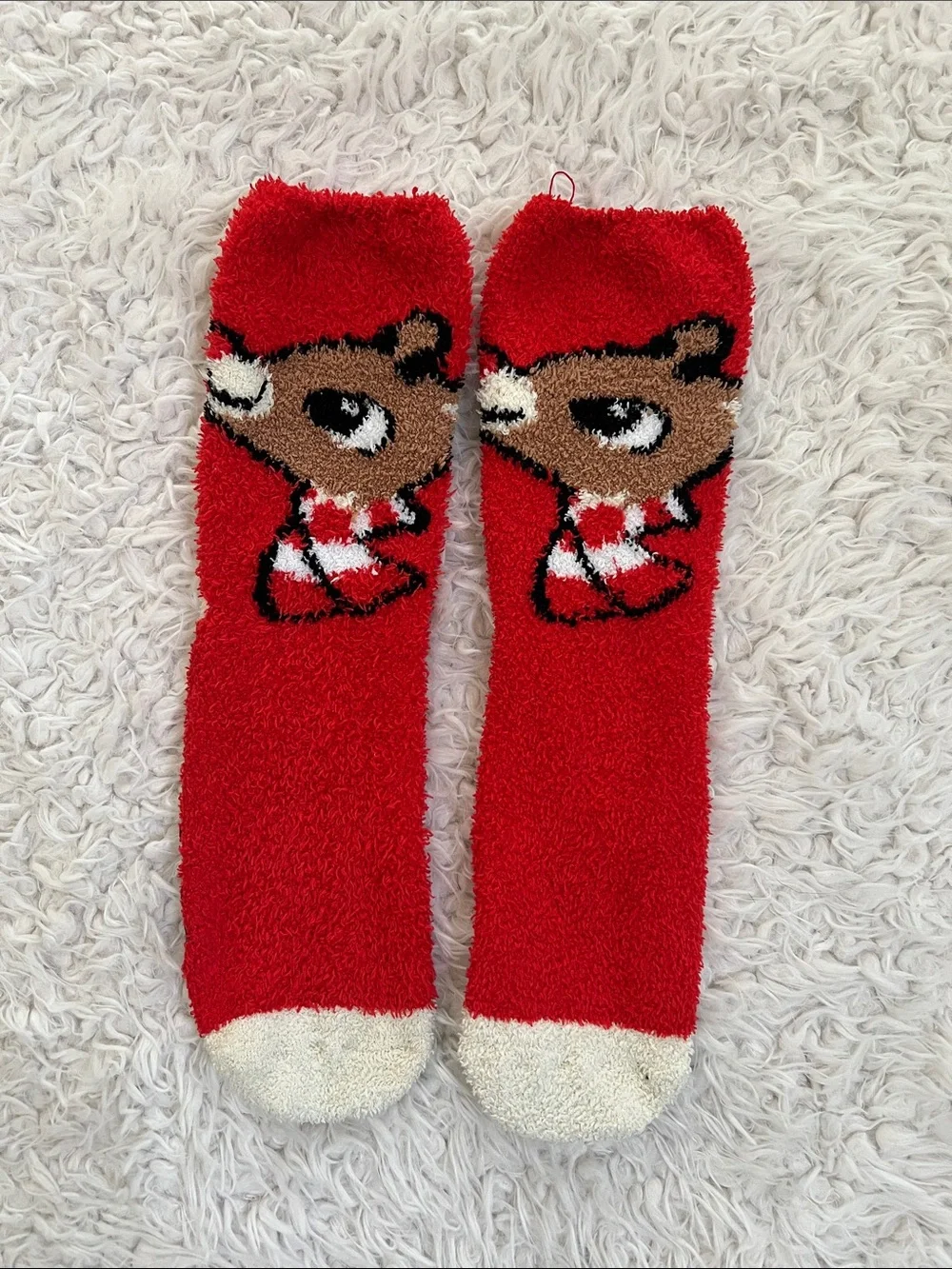 Rudolph the Reindeer Socks Fuzzy Clarice Christmas Holiday